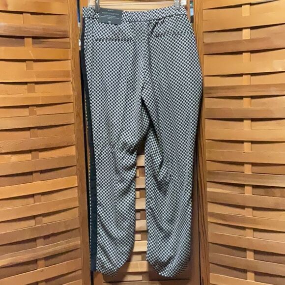 NWT Worthington Women Black White Geometric Trousers L Pants Polyester Slacks - Picture 2 of 8